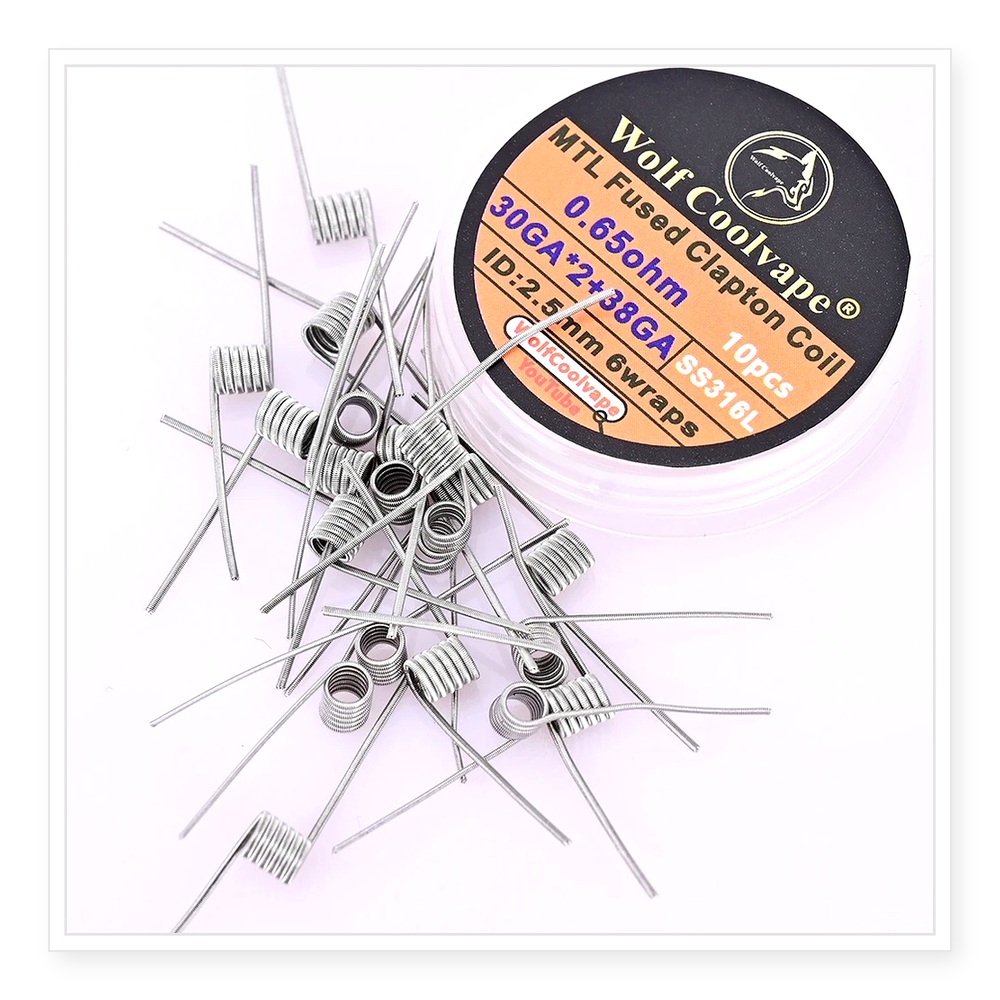 Vape Coil Replacement - 10 szt. Grzałek Wolfcoolvape MTL Fused