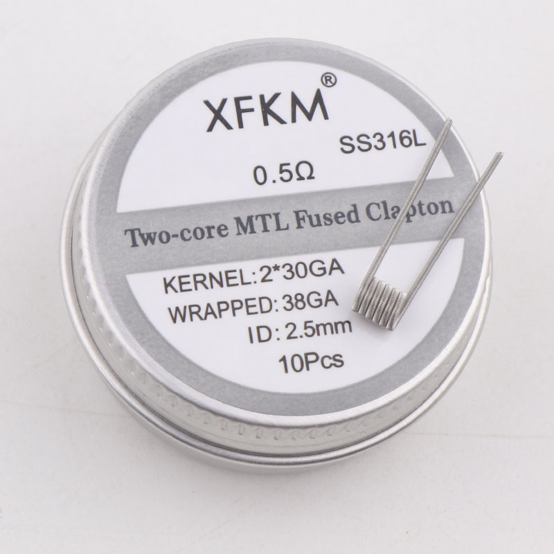 Clapton Wire Pre Built - Nowy XFKM 10 sztuk/pudło NI80/A1/SS316L MTL