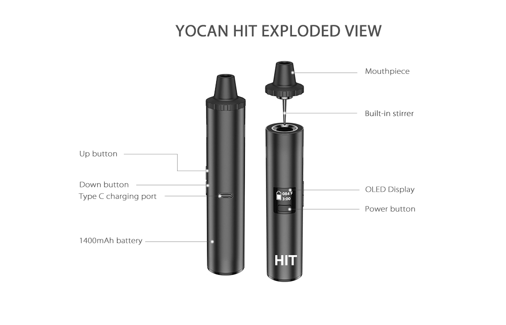 Oryginalny zestaw Yocan Hit pa – Dry Herb Vaping Accessories recenzja i cena